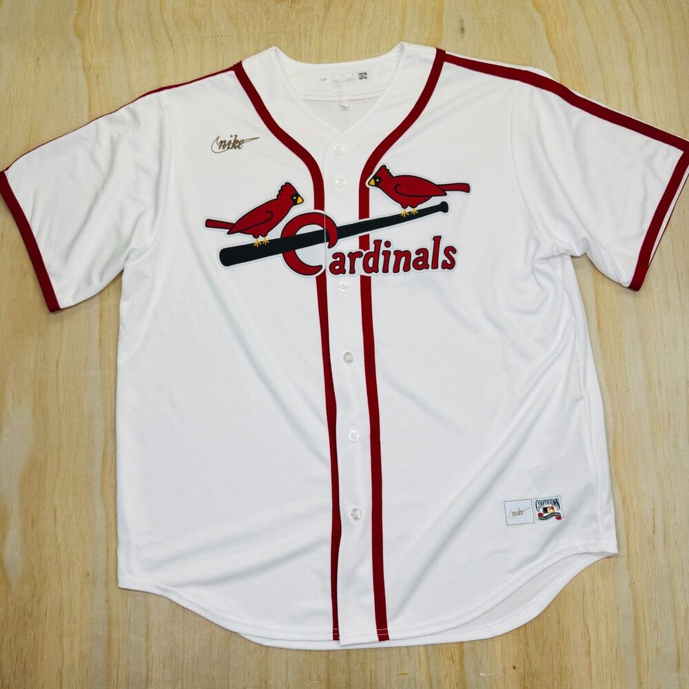 NWOT St Louis Cardinals Nike Cooperstown Retro Collection Jersey White Sz XL